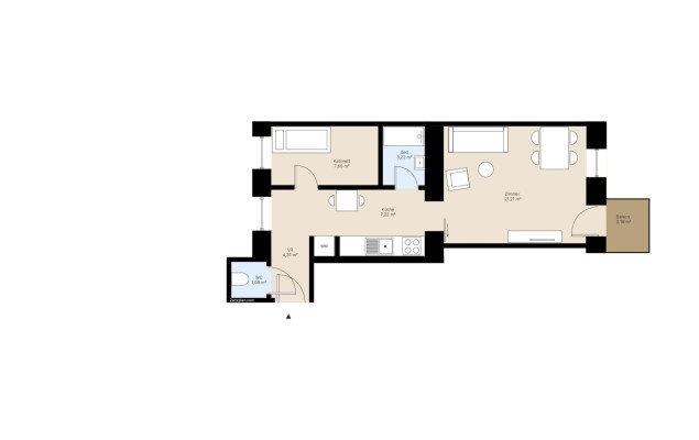 Top 11 / Eigentumswohnung 44,66 m² mit Balkon