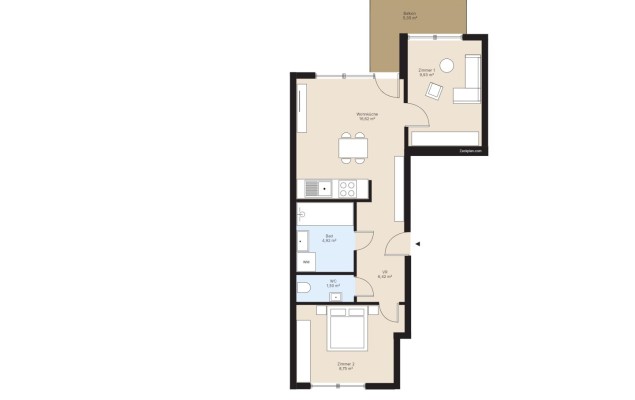 Top 15 / Eigentumswohnung 47,46 m² mit Balkon