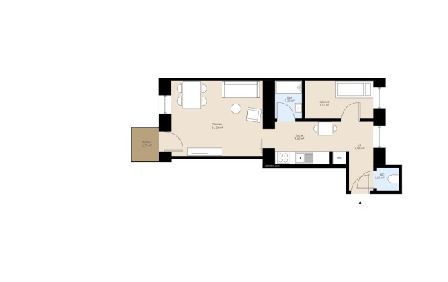 Top 22 / Eigentumswohnung 45,09 m² mit Balkon