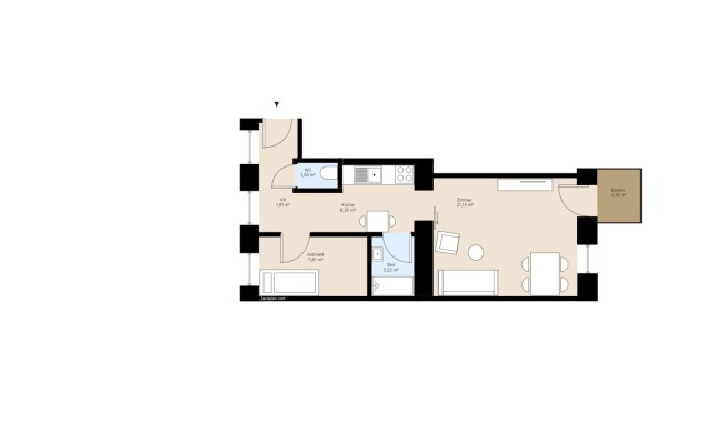 Top 25 / Eigentumswohnung 43,02 m² mit Balkon