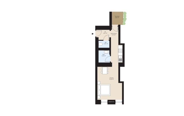 Top 4 / Eigentumswohnung 31 m² mit Terrasse